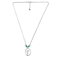 Load image into Gallery viewer, Dachshund Pendant Necklace - Silver Turquoise |Image - WeeShopyDog
