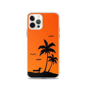 Dachshund Palm Tree - iPhone Case
