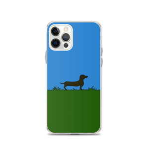 Dachshund Line Grass - iPhone Case