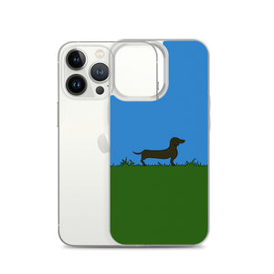 Dachshund Line Grass - iPhone Case