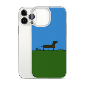 Dachshund Line Grass - iPhone Case