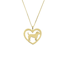 Load image into Gallery viewer, Jack Russell Necklace - 14k Gold Plated Heart Pendant - WeeShopyDog

