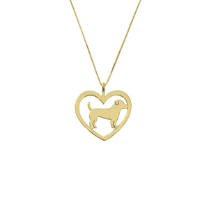 Jack Russell Necklace - 14k Gold Plated Heart Pendant - WeeShopyDog