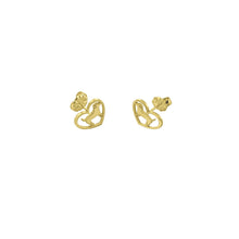 Load image into Gallery viewer, Jack Russell Stud Earrings - 14k Gold Plated Heart - WeeShopyDog
