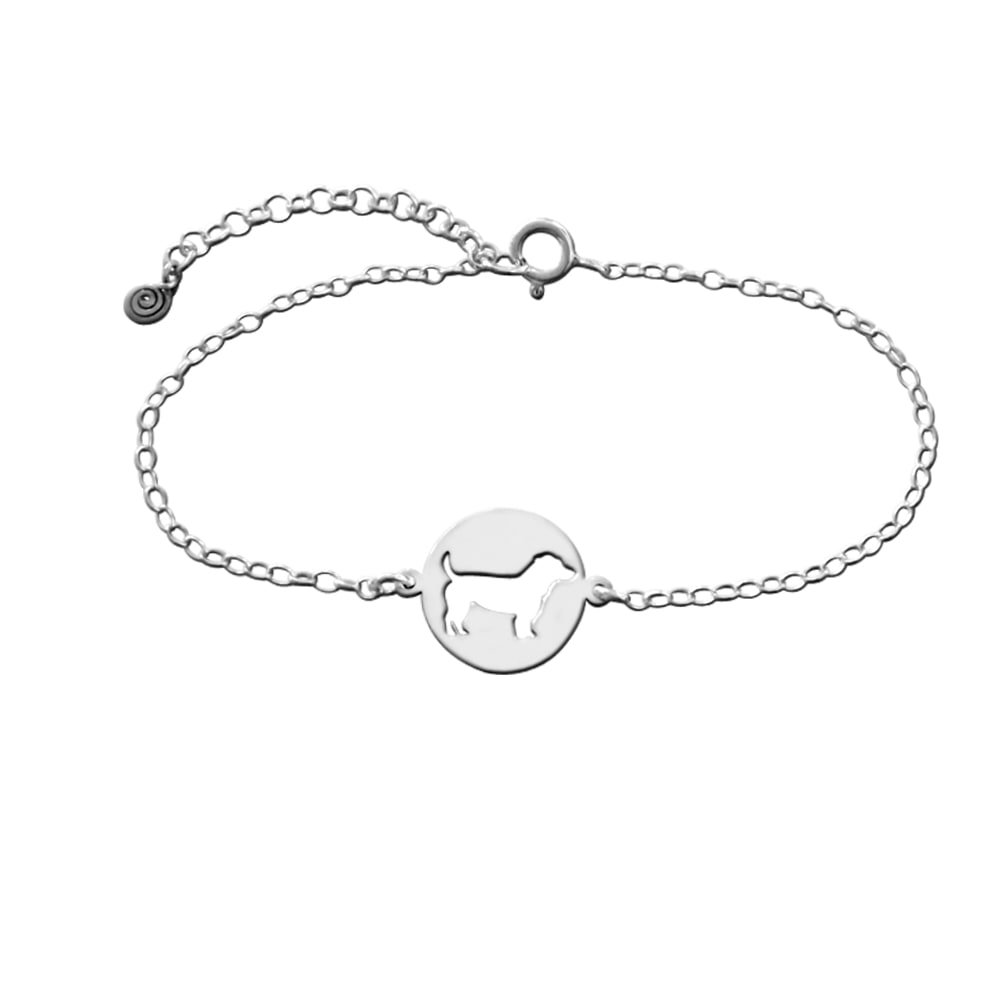 Jack Russell Charm Bracelet - Silver/14K Gold-Plated |Line Circle