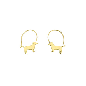 Jack Russell Hoop Earrings - 14K Gold-Plated - WeeShopyDog