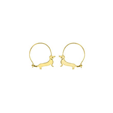 Load image into Gallery viewer, Dachshund Hoop Earrings - 14K Gold-Plated |Line - WeeShopyDog
