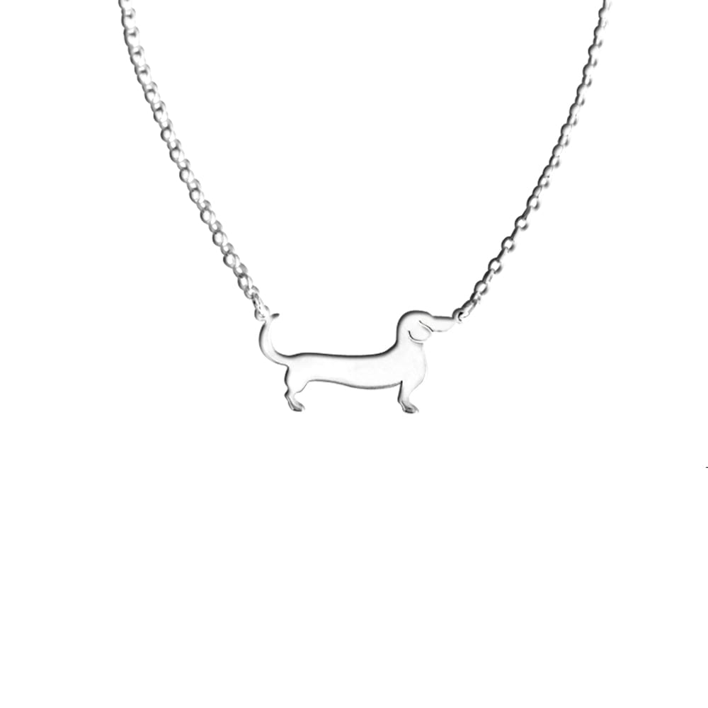 Dachshund Necklace 14K Gold Plated Silver Dachshund Pendant WeeShopyDog