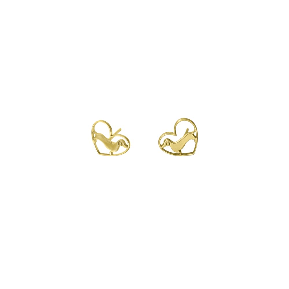 Dachshund Earrings - Silver/ 14K Gold Plated Dachshund Stud Earrings ...