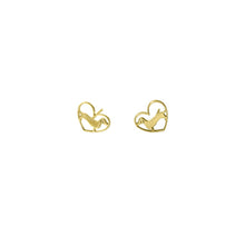 Load image into Gallery viewer, Dachshund Stud Earrings - Silver/14K Gold-Plated |Line Heart - WeeShopyDog
