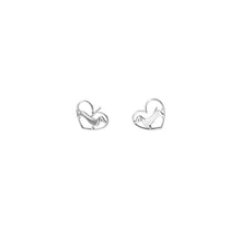 Load image into Gallery viewer, Dachshund Stud Earrings - Silver/14K Gold-Plated |Line Heart - WeeShopyDog

