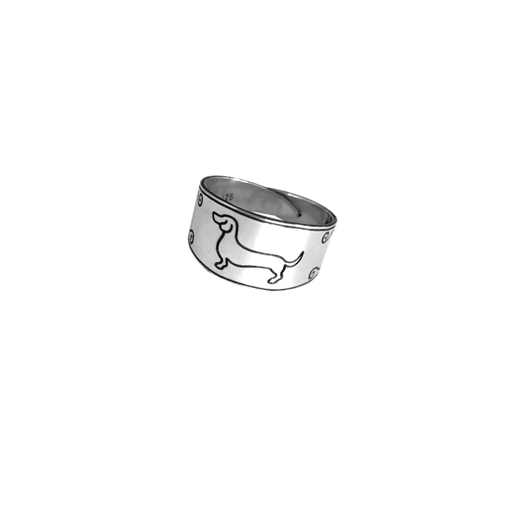 Dachshund Ring - Silver |Line - WeeShopyDog