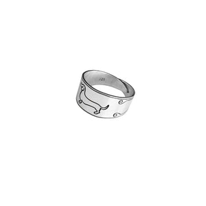 Dachshund Ring - Silver |Line - WeeShopyDog