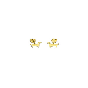 Dachshund Stud Earrings - Silver/14K Gold-Plated |Line - WeeShopyDog