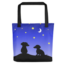 Load image into Gallery viewer, Dachshund Night Love - Color Tote Bag - WeeShopyDog
