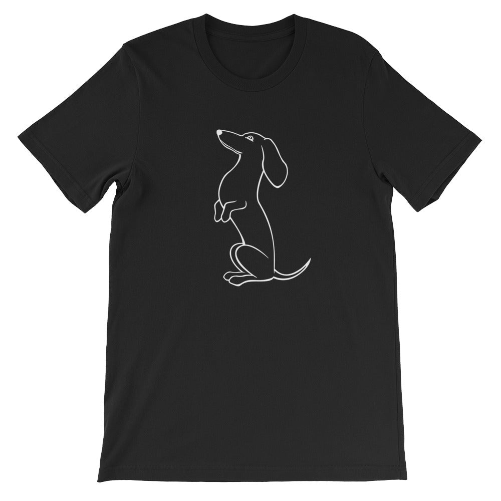 Dachshund Sit-up - Unisex/Men's T-shirt - WeeShopyDog