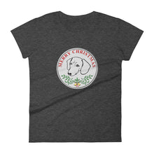 Load image into Gallery viewer, Dachshund Merry Christmas - Women&#39;s T-shirt - WeeShopyDog
