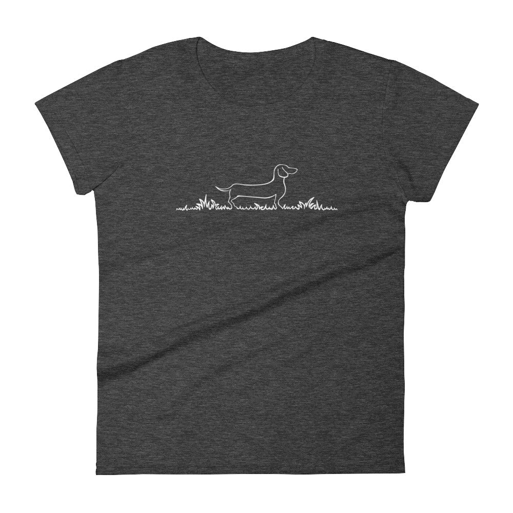 Dachshund Line Grass - Women's T-shirt - WeeShopyDog