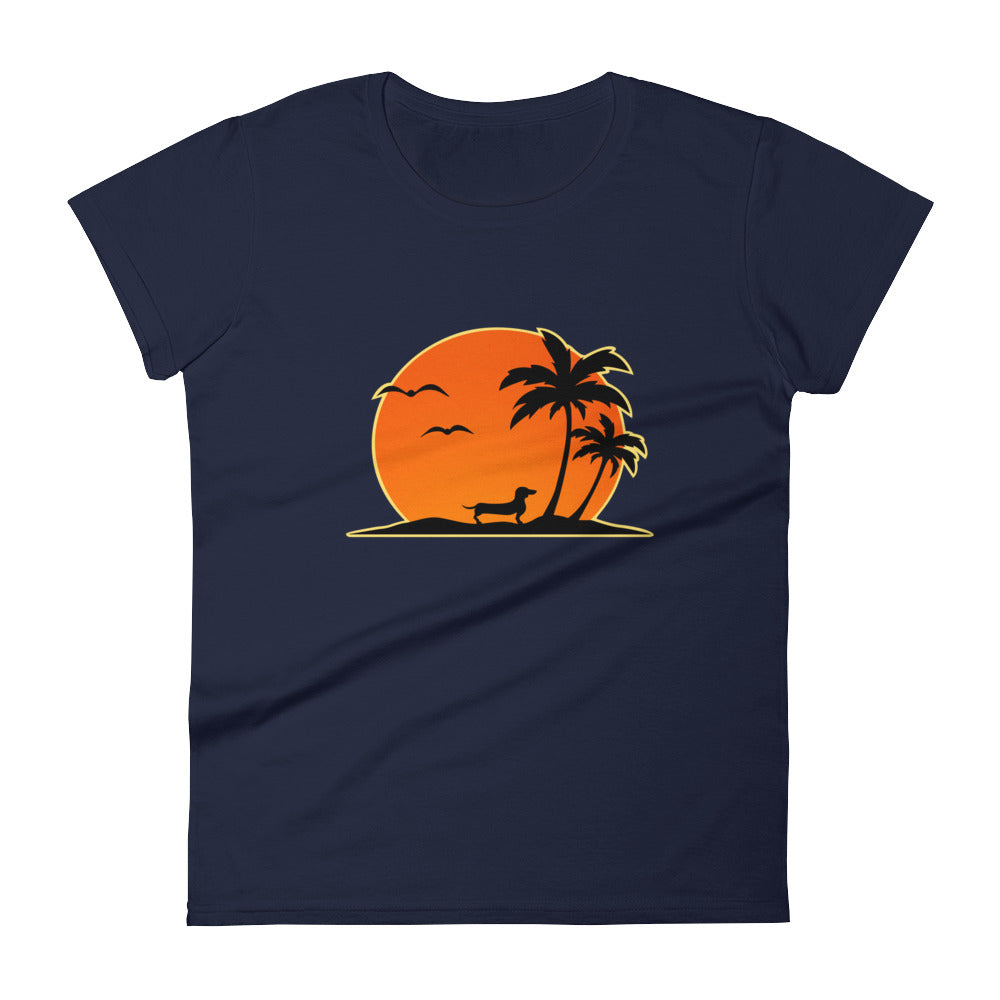 Dachshund Palm Tree - Women's T-shirt – WeeShopyDog