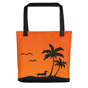 Dachshund Palm Tree - Color Tote Bag - WeeShopyDog