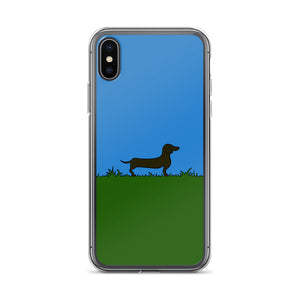 Dachshund Line Grass - iPhone Case - WeeShopyDog