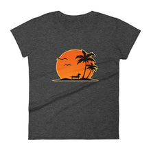 Load image into Gallery viewer, Dachshund Palm Tree - Women&#39;s T-shirt - WeeShopyDog
