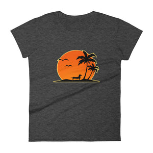 Dachshund Palm Tree - Women's T-shirt - WeeShopyDog