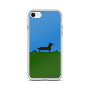 Dachshund Line Grass - iPhone Case - WeeShopyDog