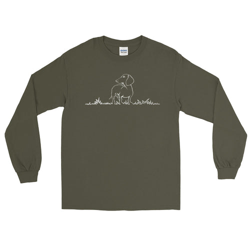Dachshund Beauty Grass - Long Sleeve T-Shirt - WeeShopyDog