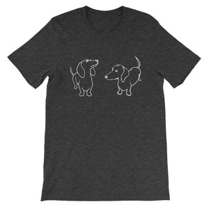 Dachshund Twins - Unisex/Men's T-shirt - WeeShopyDog