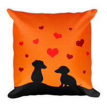 Load image into Gallery viewer, Dachshund In Love - Square Pillow - WeeShopyDog

