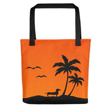 Load image into Gallery viewer, Dachshund Palm Tree - Color Tote Bag - WeeShopyDog
