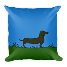 Load image into Gallery viewer, Dachshund Line Grass - Square Pillow - WeeShopyDog
