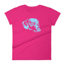 Load image into Gallery viewer, Dachshund Blue - Women&#39;s T-shirt - WeeShopyDog
