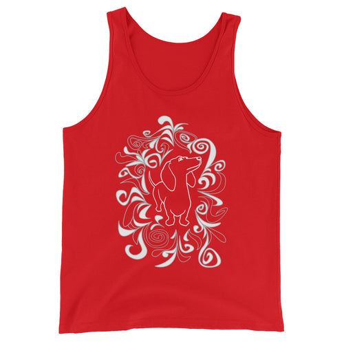 Dachshund Flower - Unisex/Men's Tank Top - WeeShopyDog