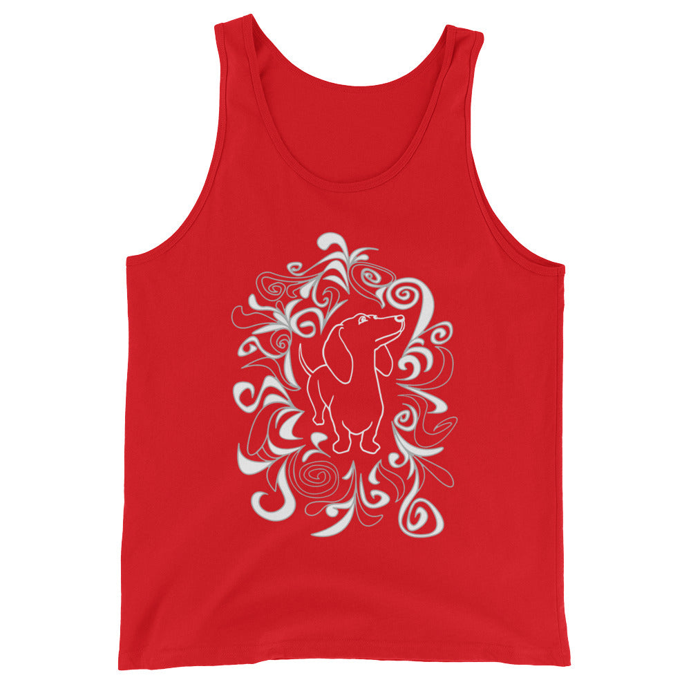 Dachshund Flower - Unisex/Men's Tank Top - WeeShopyDog
