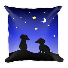 Load image into Gallery viewer, Dachshund Night Love - Square Pillow - WeeShopyDog

