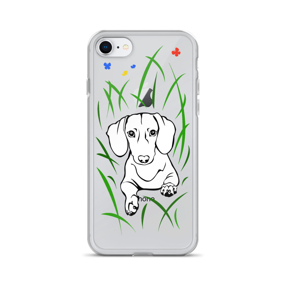 Dachshund Play Grass - iPhone Case - WeeShopyDog
