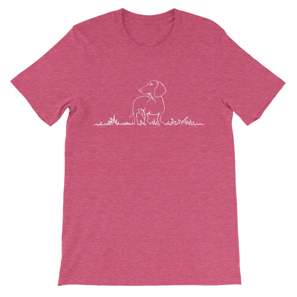 Dachshund Beauty Grass - Unisex/Men's T-shirt - WeeShopyDog