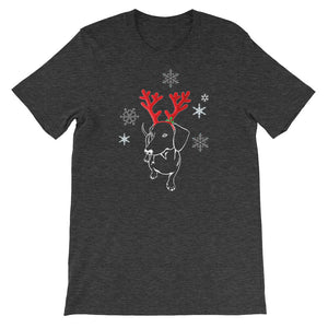 Dachshund Christmas Moose - Unisex/Men's T-shirt - WeeShopyDog