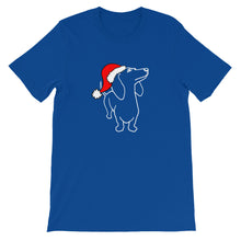 Load image into Gallery viewer, Dachshund Christmas Santa - Unisex/Men&#39;s T-shirt - WeeShopyDog
