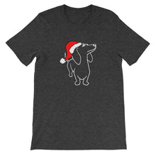Load image into Gallery viewer, Dachshund Christmas Santa - Unisex/Men&#39;s T-shirt - WeeShopyDog
