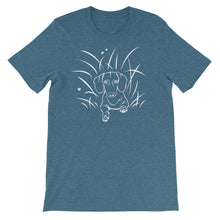 Load image into Gallery viewer, Dachshund Play Grass - Unisex/Men&#39;s T-shirt - WeeShopyDog
