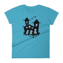 Load image into Gallery viewer, Dogs Halloween Castle - Women&#39;s T-shirt - WeeShopyDog
