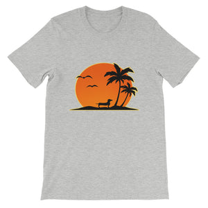 Dachshund Palm Tree - Unisex/Men's T-shirt - WeeShopyDog