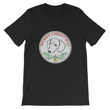 Load image into Gallery viewer, Dachshund Merry Christmas - Unisex/Men&#39;s T-shirt - WeeShopyDog

