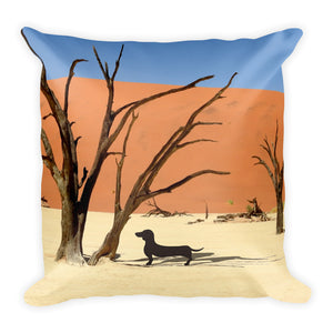 Dachshund Namibia View - Square Pillow - WeeShopyDog