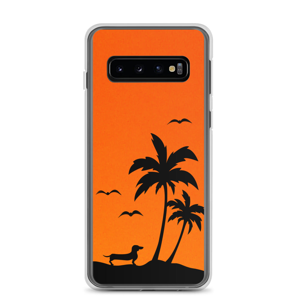 Dachshund Palm Tree - Samsung Case - WeeShopyDog