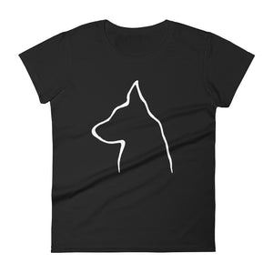 German Shepherd Outline - Women's T-shirt - WeeShopyDog
