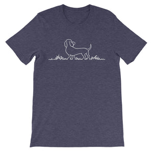 Dachshund Grass - Unisex/Men's T-shirt - WeeShopyDog